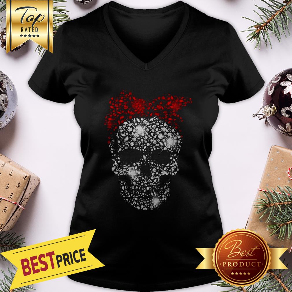 Official Diamond Skull Santa Bow Tie Head Shirt - Image 2