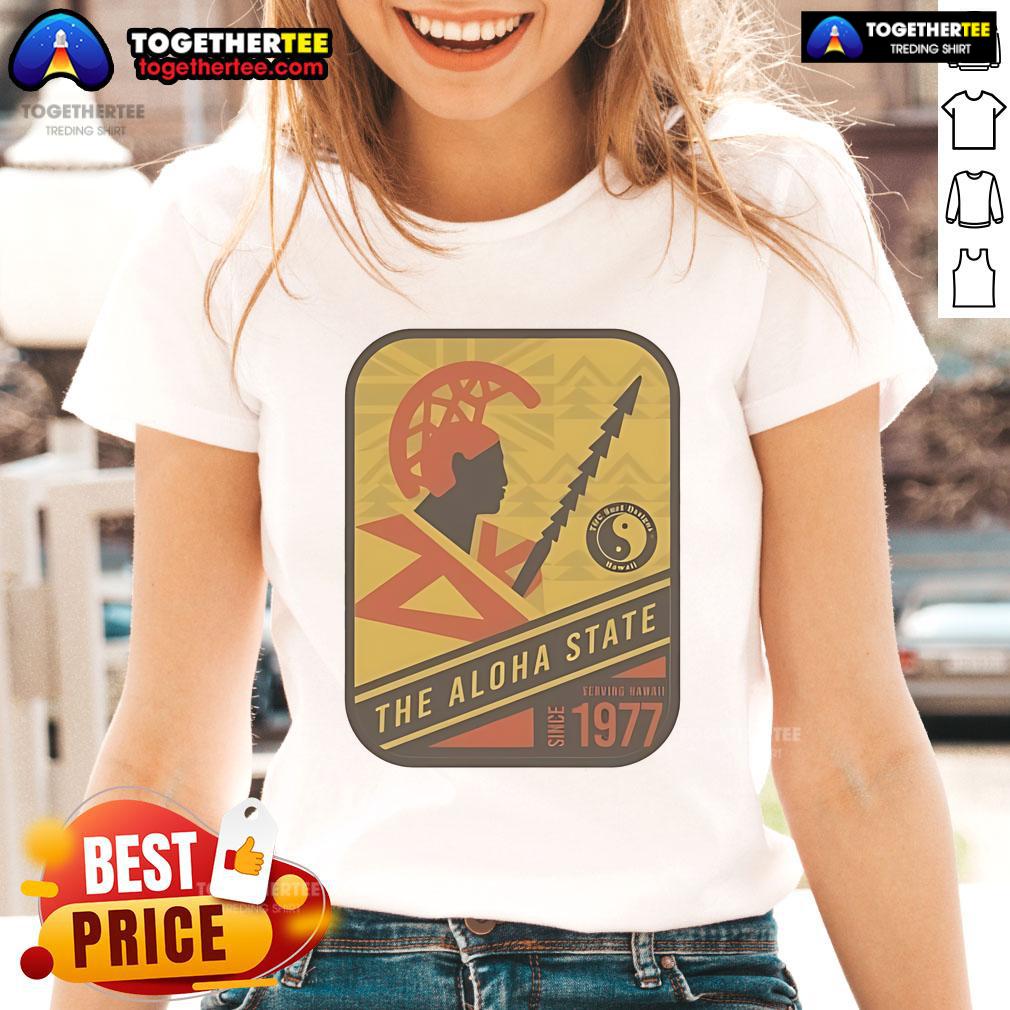 Official The Aloha State Stamp Warrior Serving Hawaii Since 1977 T-Shirt - Image 3