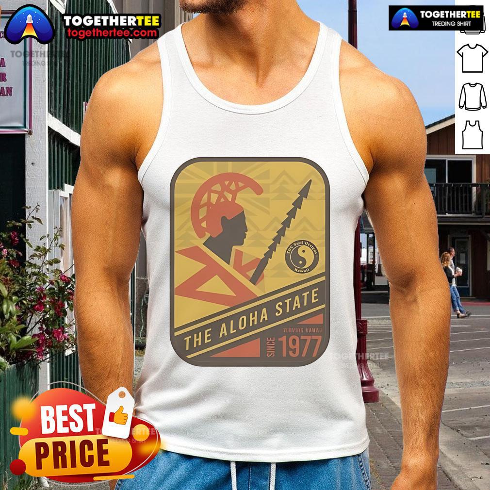 Official The Aloha State Stamp Warrior Serving Hawaii Since 1977 T-Shirt - Image 4
