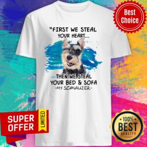 Funny First Steal Your Heart Then We Steal Your Bed And Sofa My Schnauzer Shirt
