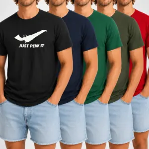 Funny Just Pew It Gun Firearm Pistol Shooting Shirt