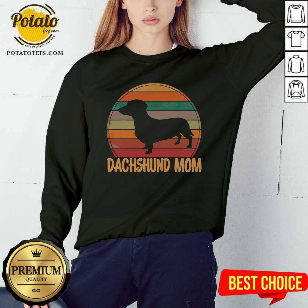 Retro Dachshund Mom Gift Doxie Vintage Shirt - Image 4