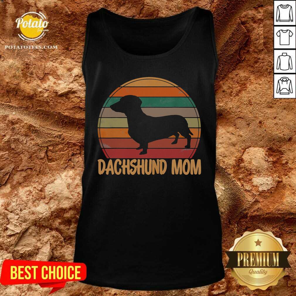 Retro Dachshund Mom Gift Doxie Vintage Shirt - Image 3