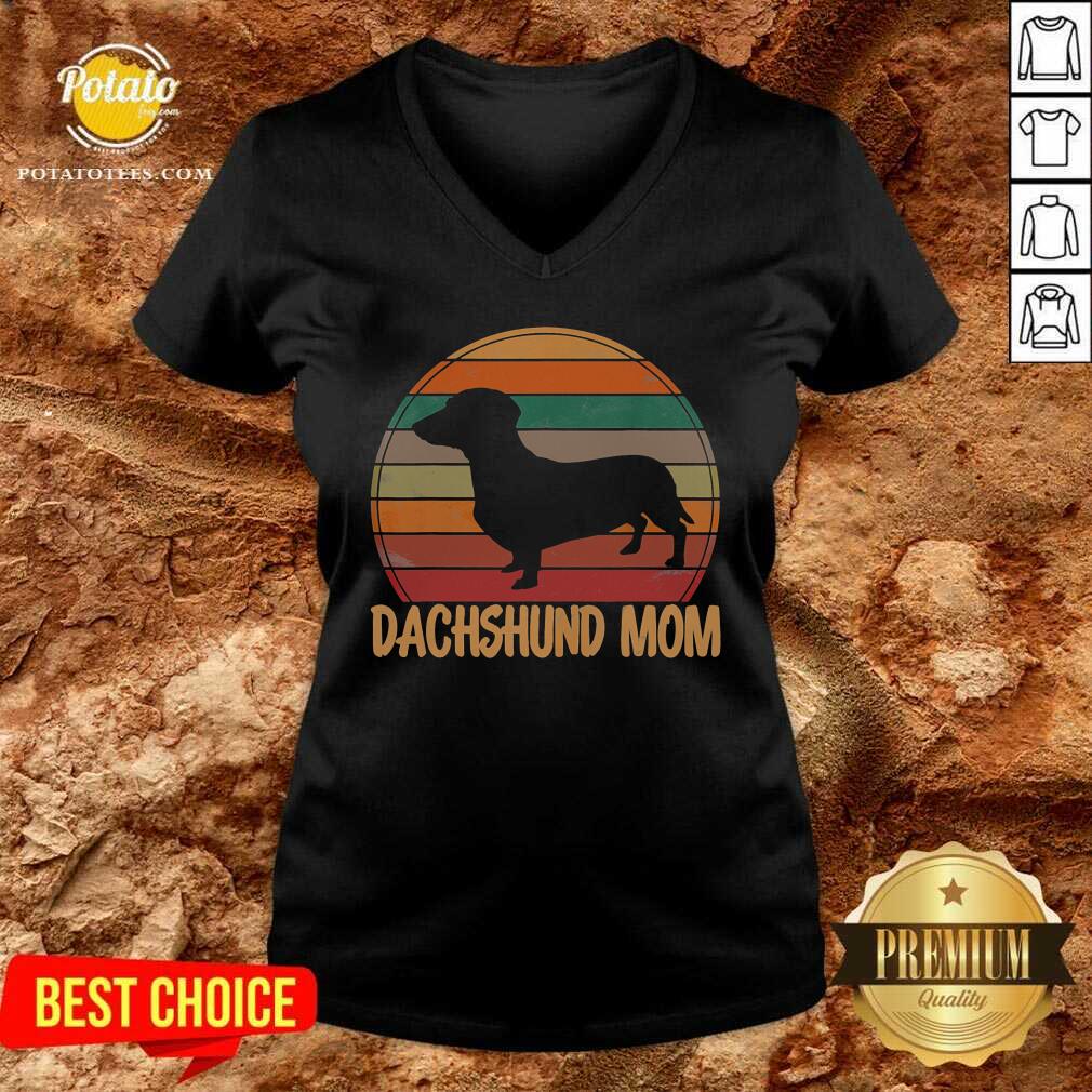 Retro Dachshund Mom Gift Doxie Vintage Shirt - Image 2