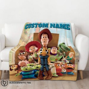 Alternative view of Perfect Top Pixar Toy Story Character Woody With Friends Blanket Fleece Customized Blanket