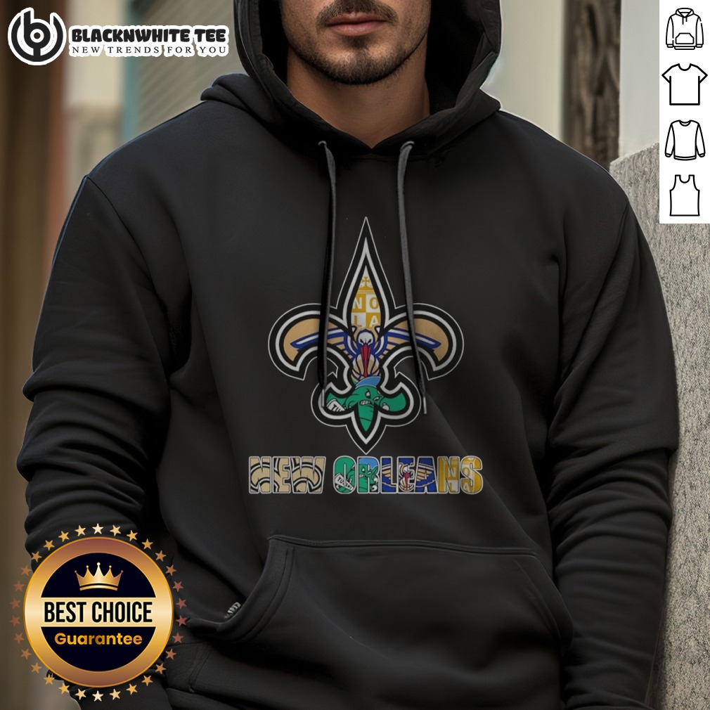 Official NOLA Saints Pelicans Tulane Fleur De Lis Logo Shirt - Image 2