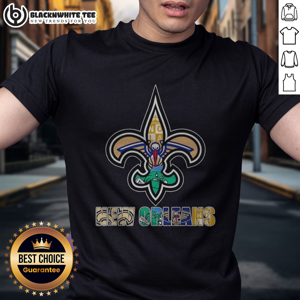 Official NOLA Saints Pelicans Tulane Fleur De Lis Logo Shirt