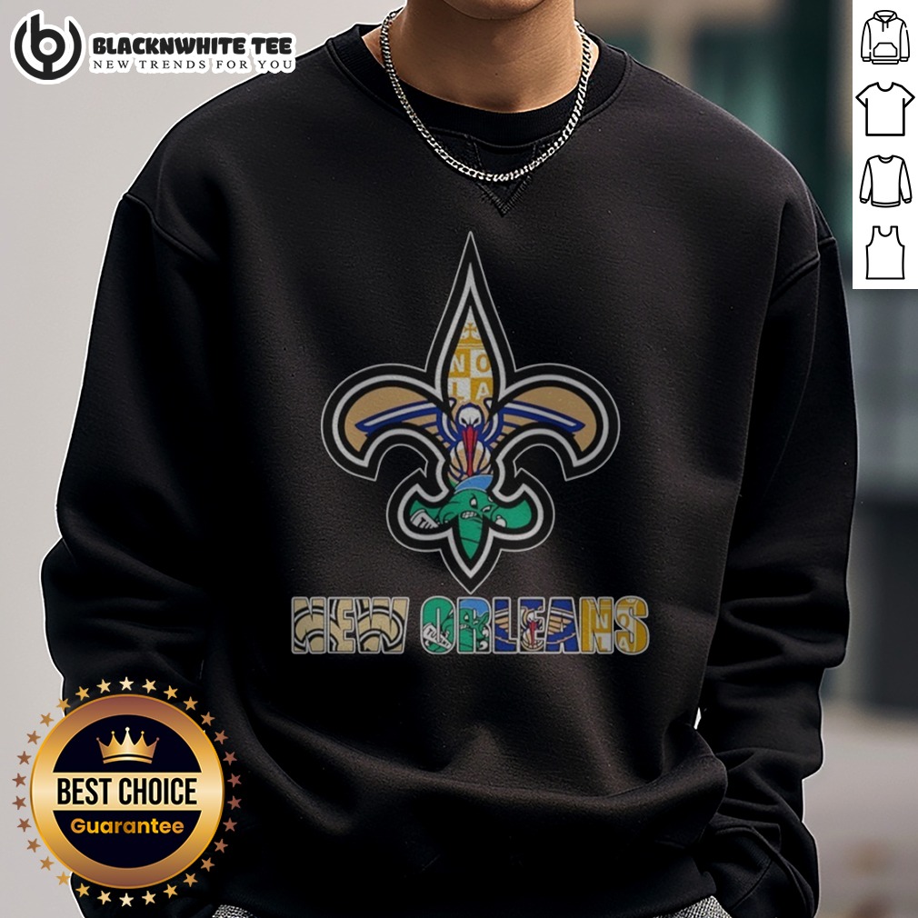 Official NOLA Saints Pelicans Tulane Fleur De Lis Logo Shirt - Image 4