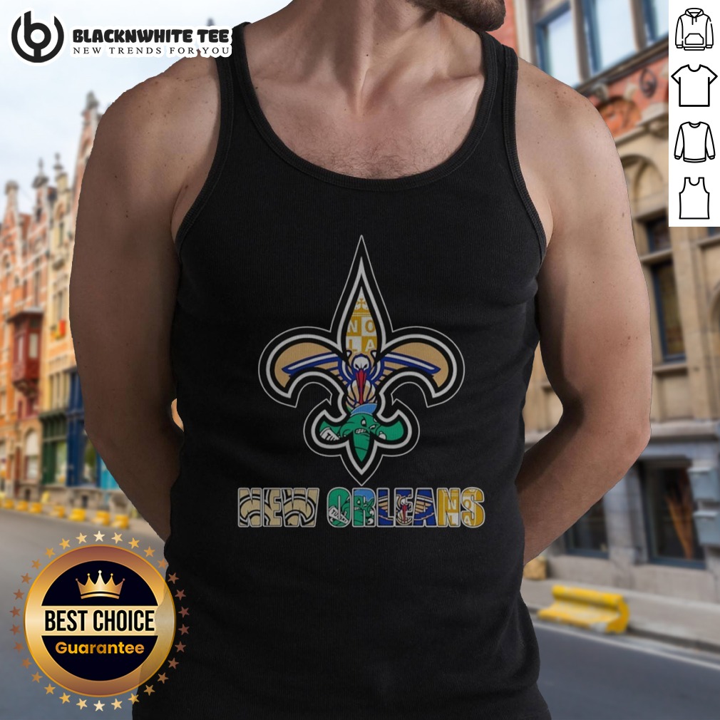 Official NOLA Saints Pelicans Tulane Fleur De Lis Logo Shirt - Image 5
