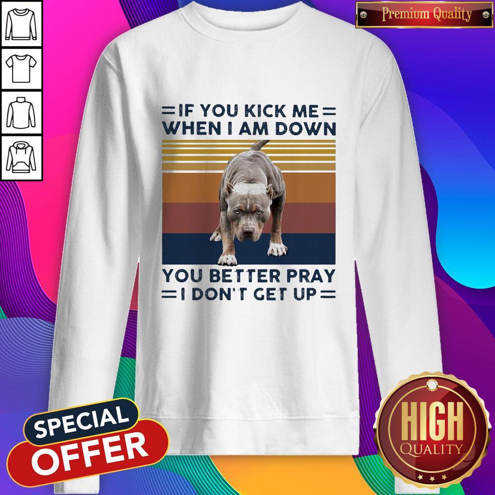 Pitbull If You Kick Me When I Am Down You Better Pray I Don’t Get Up Vintage Shirt - Image 5