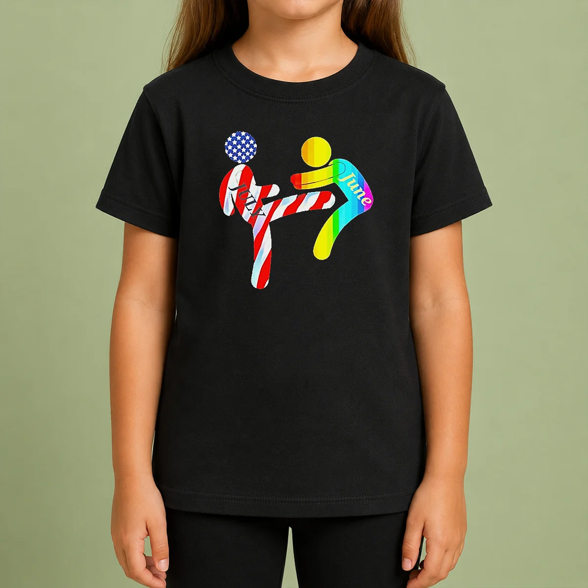Premium July Independence Kick June Pride Month Shirt - Image 9