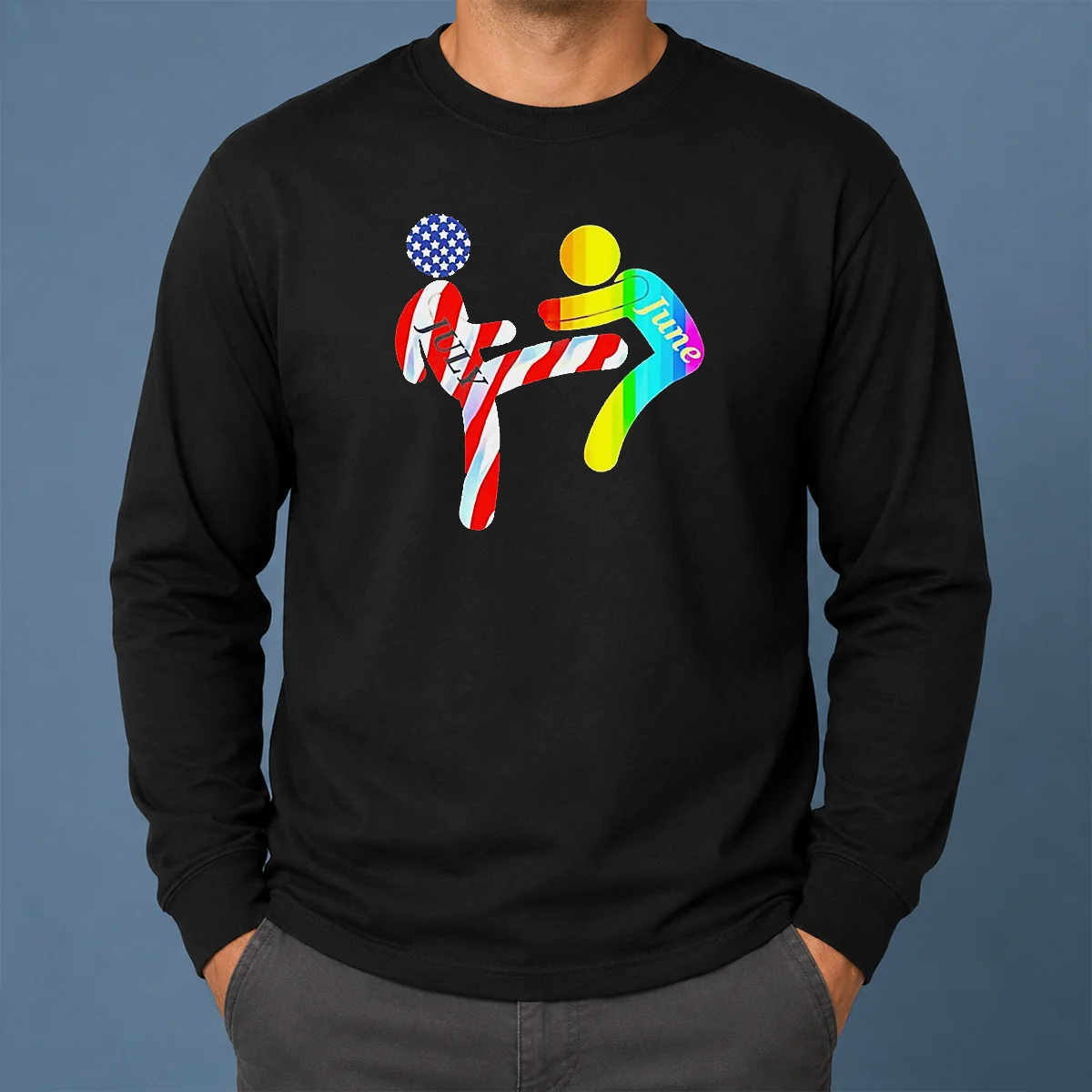 Premium July Independence Kick June Pride Month Shirt - Image 6
