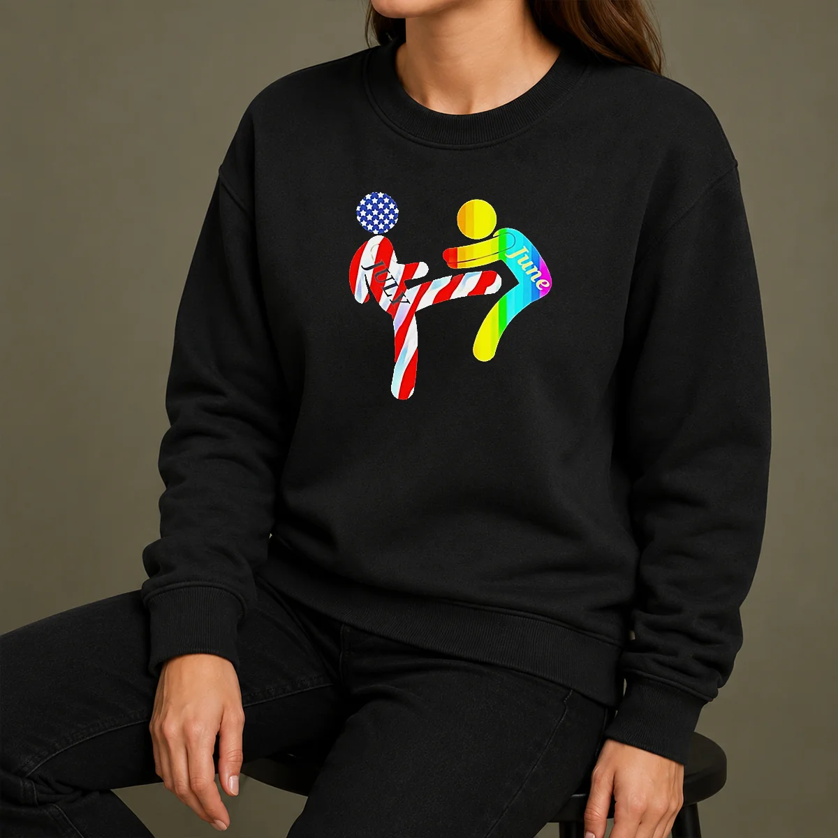 Premium July Independence Kick June Pride Month Shirt - Image 7