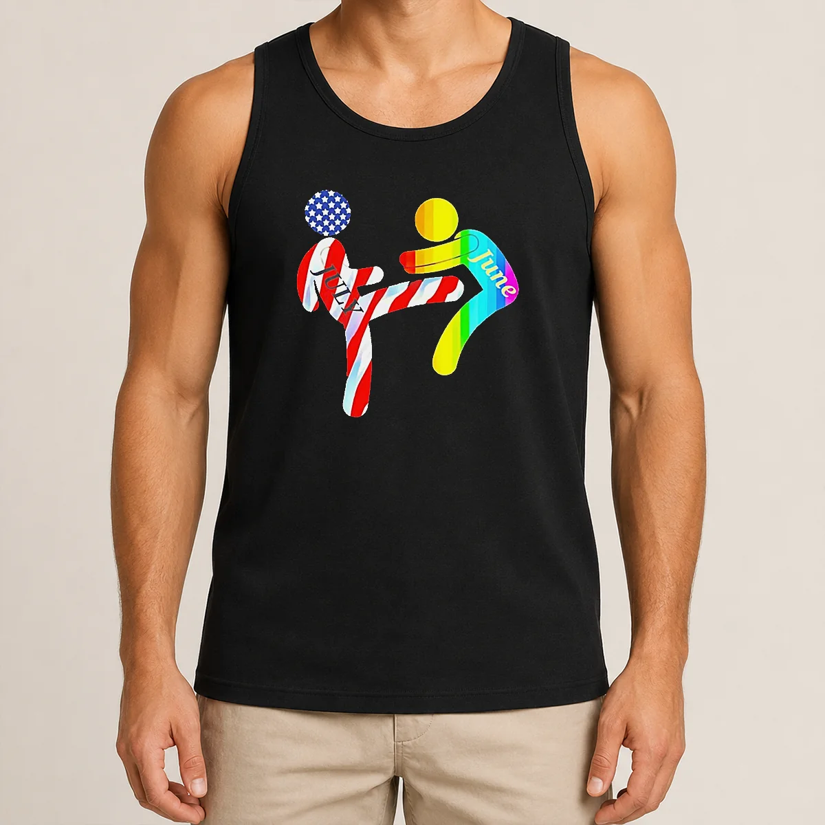 Premium July Independence Kick June Pride Month Shirt - Image 3