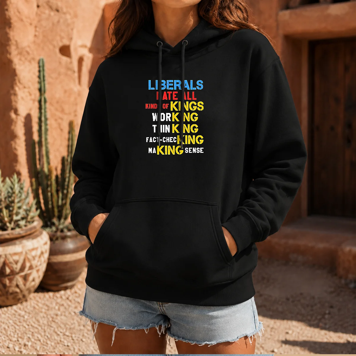 Hot Liberals Hate All Kinds Of Kings Working Thin King Fact Checking Making Sense Shirt - Image 4