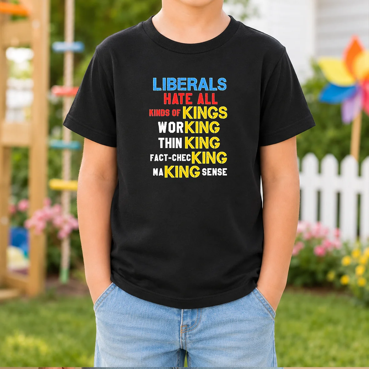 Hot Liberals Hate All Kinds Of Kings Working Thin King Fact Checking Making Sense Shirt - Image 7