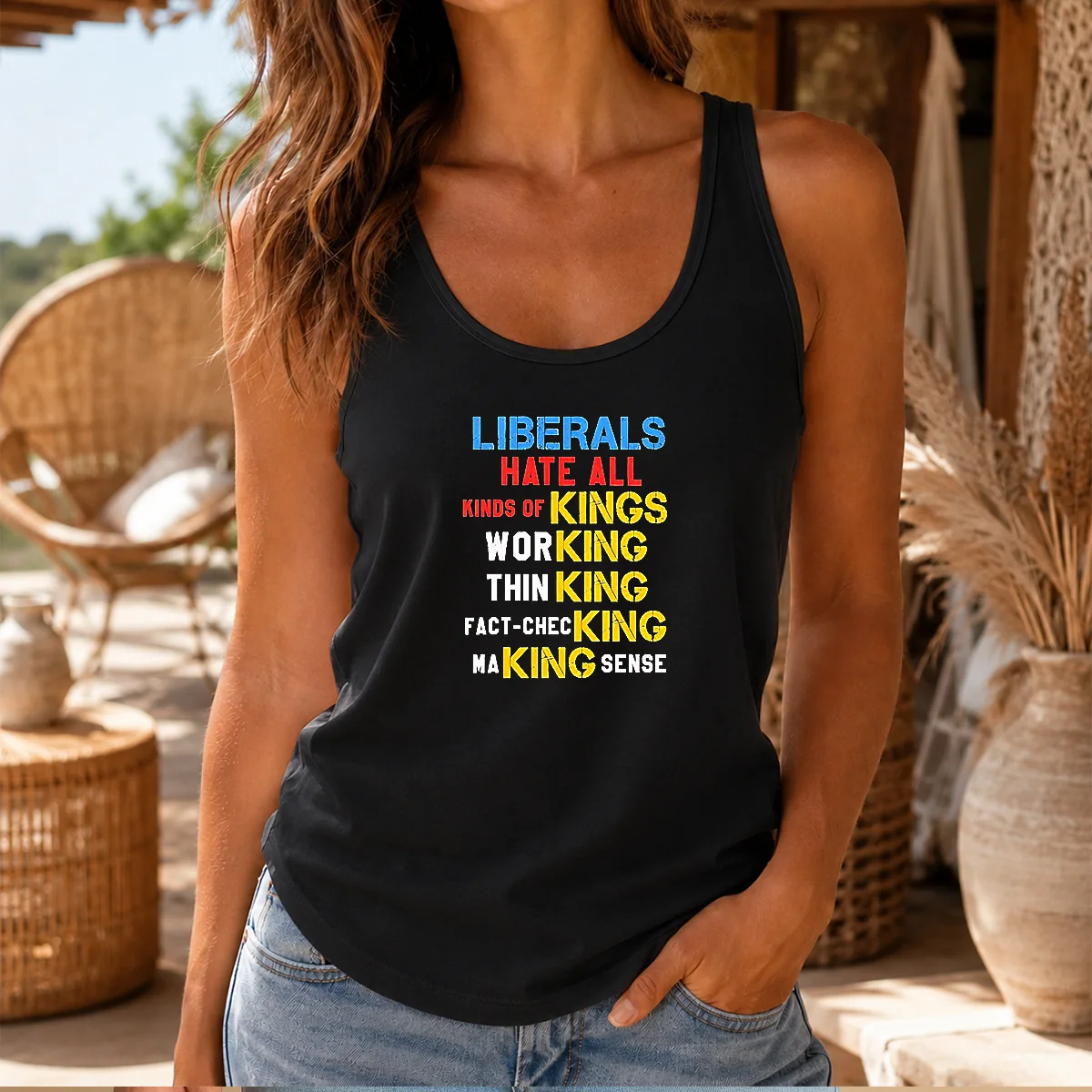 Hot Liberals Hate All Kinds Of Kings Working Thin King Fact Checking Making Sense Shirt - Image 2