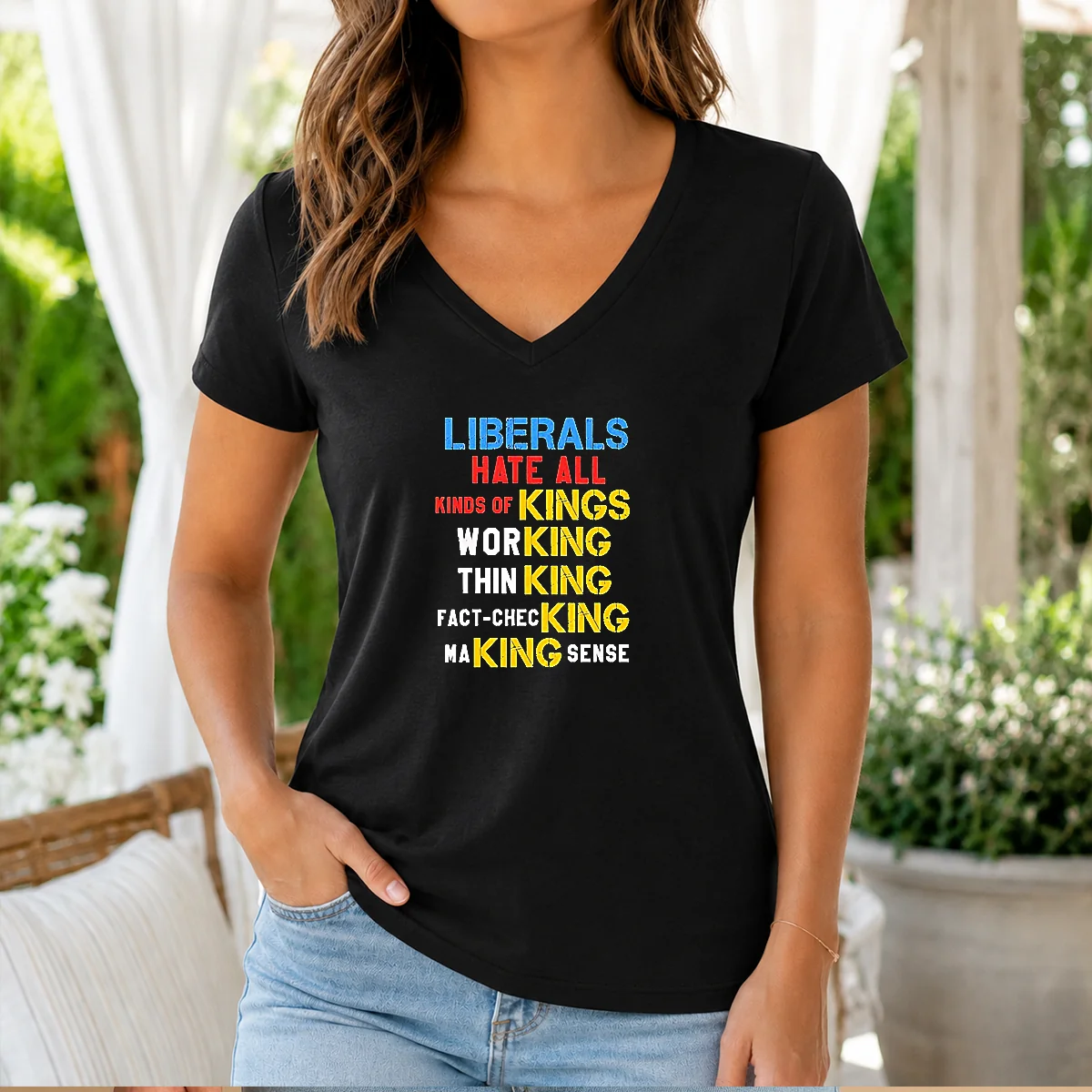 Hot Liberals Hate All Kinds Of Kings Working Thin King Fact Checking Making Sense Shirt
