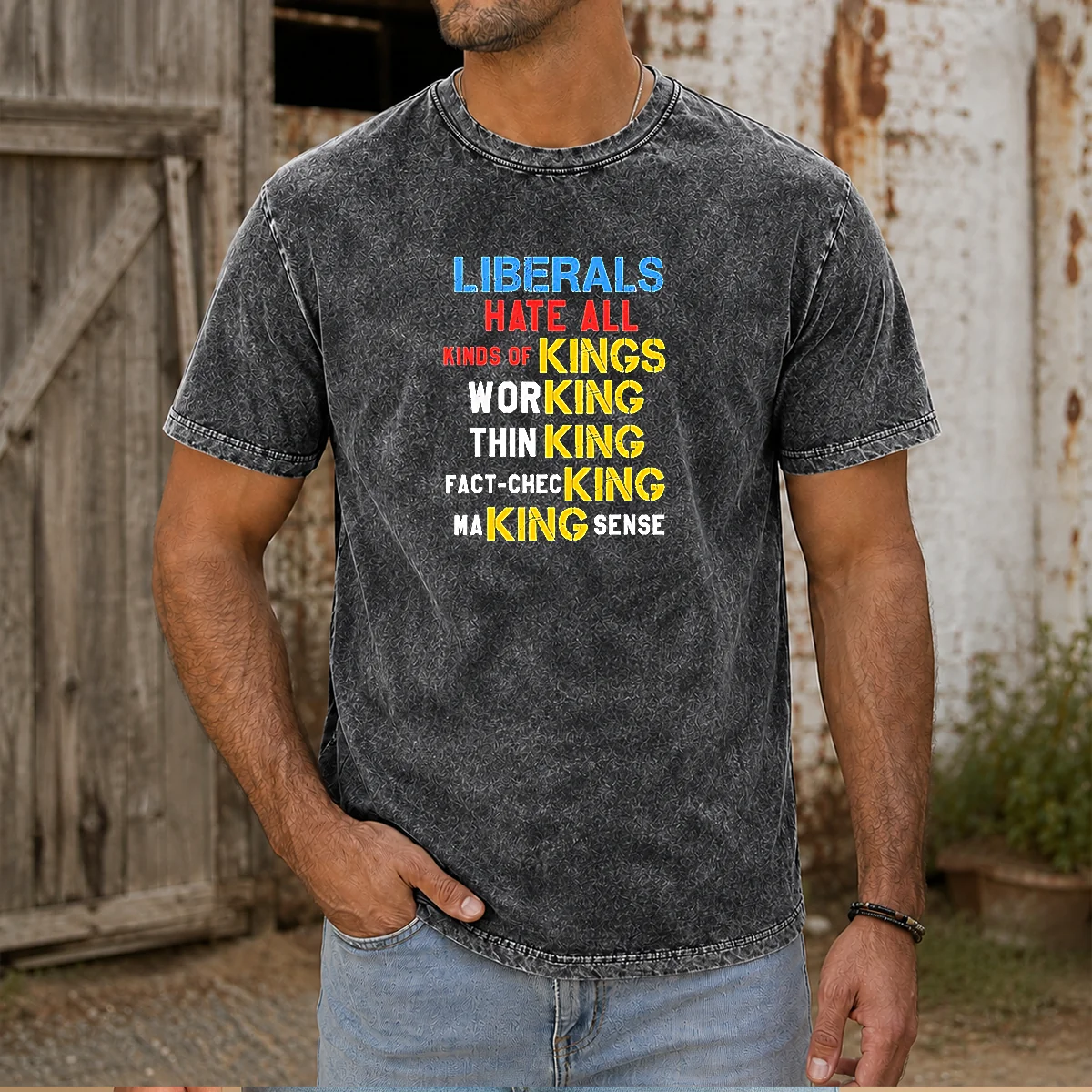 Hot Liberals Hate All Kinds Of Kings Working Thin King Fact Checking Making Sense Shirt - Image 6