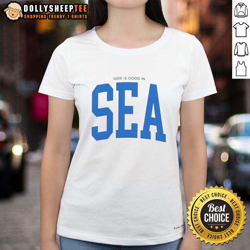 Nice Seattle Seahawks Super Bowl LX Champions God Is Good In Sea T-Shirt - Image 3