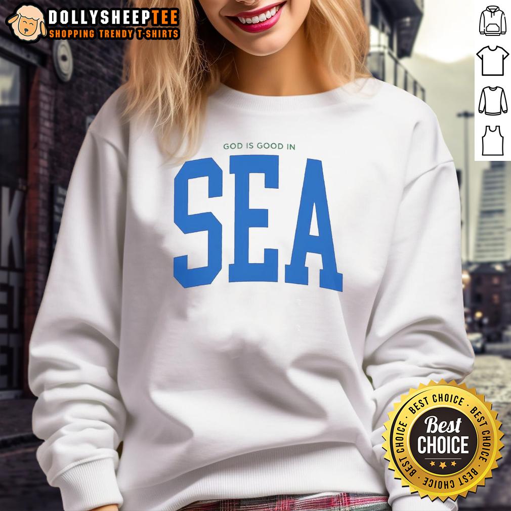 Nice Seattle Seahawks Super Bowl LX Champions God Is Good In Sea T-Shirt - Image 5