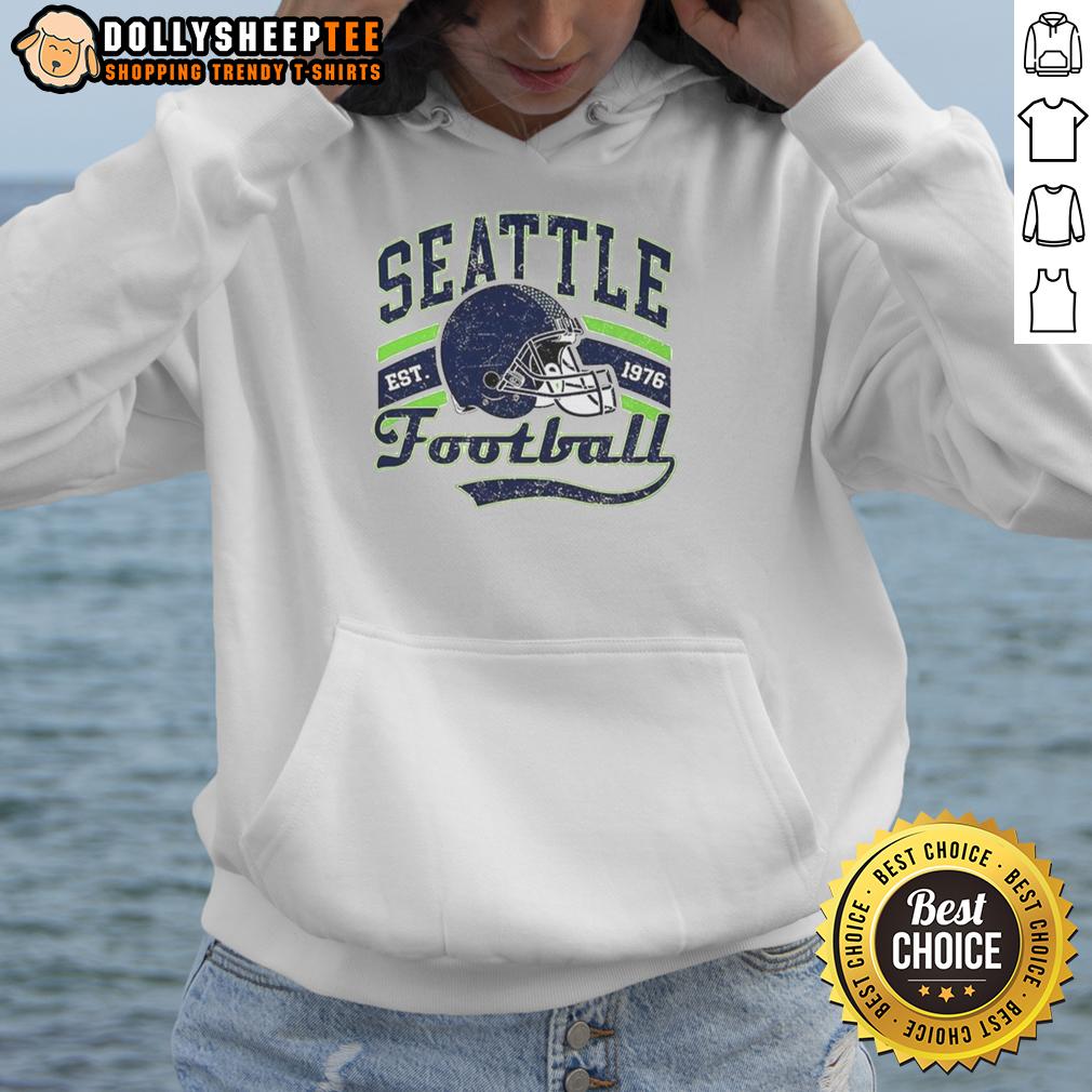 Nice Seattle Seahawks Super Bowl LX Helmet Est 1976 Retro T-Shirt - Image 2