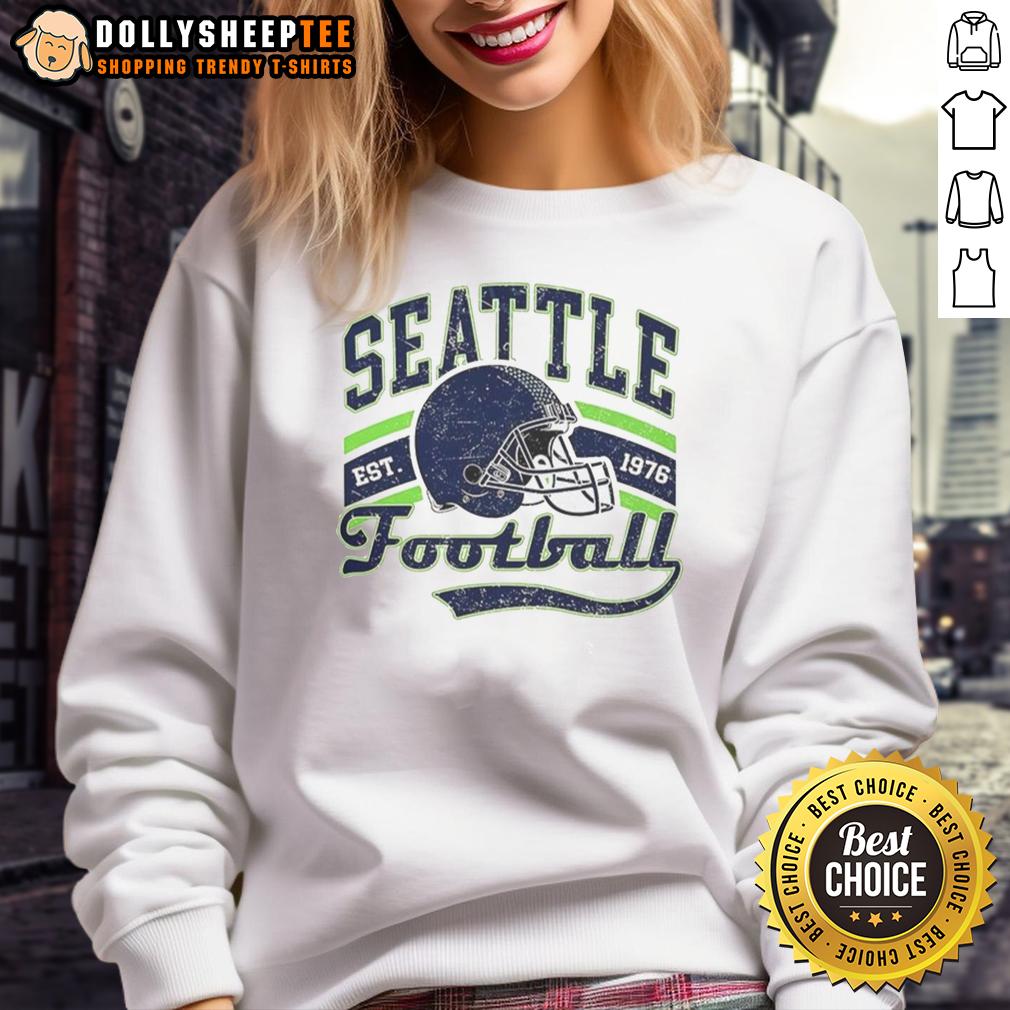 Nice Seattle Seahawks Super Bowl LX Helmet Est 1976 Retro T-Shirt - Image 5