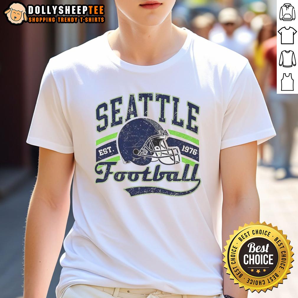Nice Seattle Seahawks Super Bowl LX Helmet Est 1976 Retro T-Shirt
