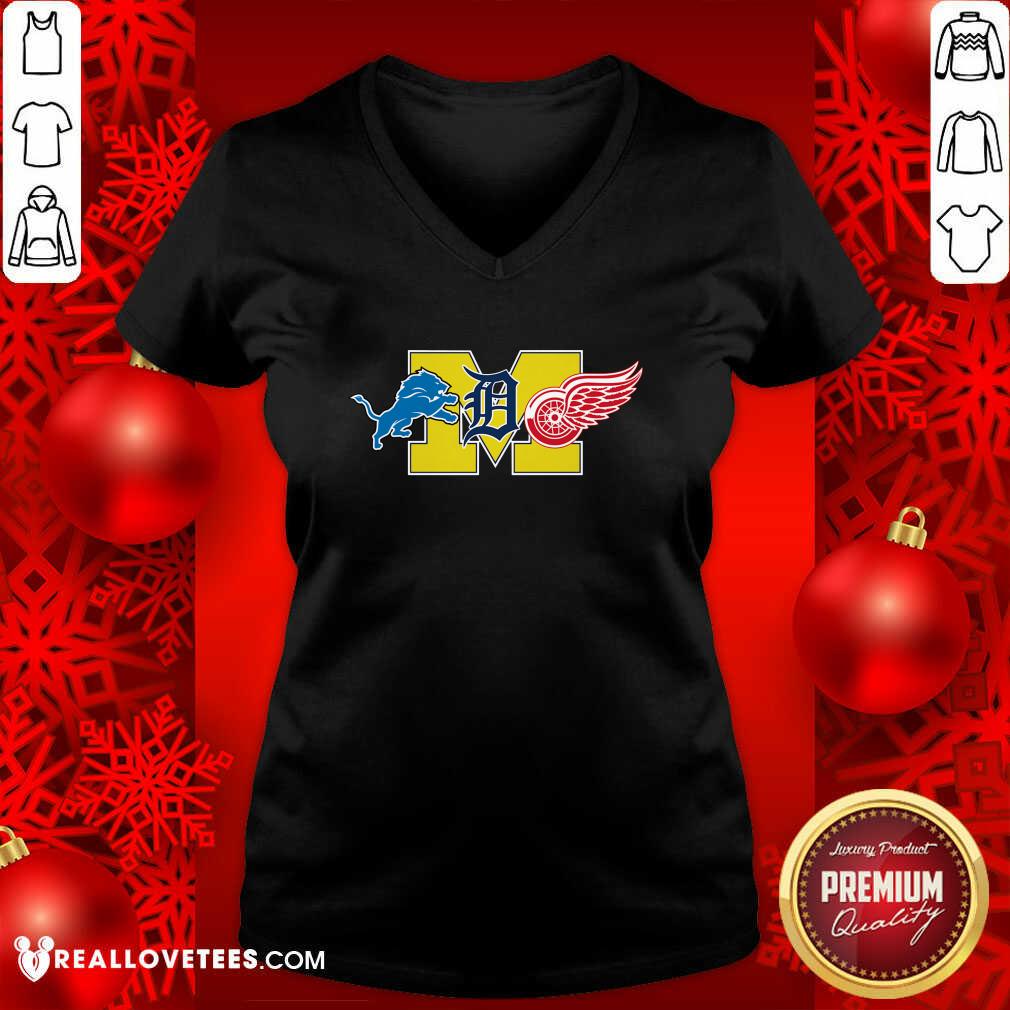 Happy Detroit Lions Detroit Red Wings Danville Blue Devils Shirt - Image 5