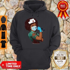 Alternative view of Top Strong Women Black Nurse Shirt
