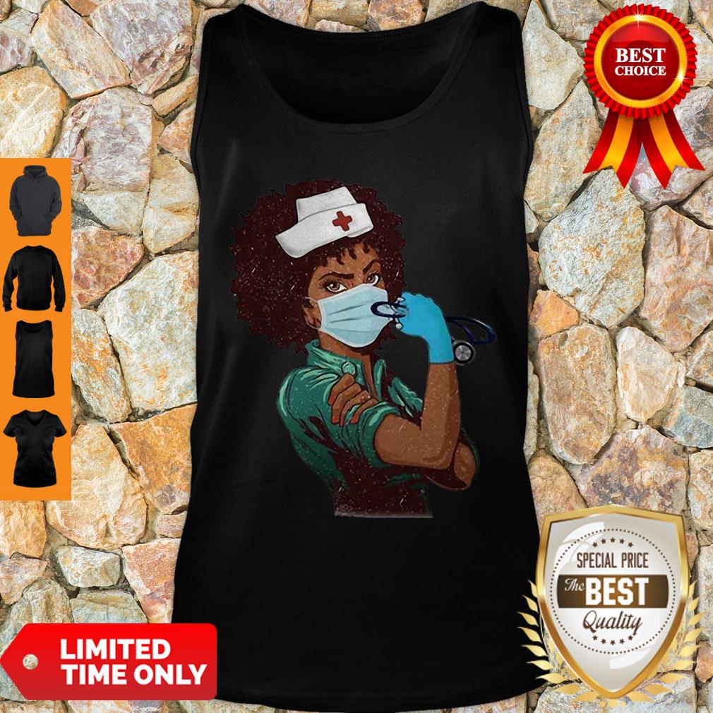 Top Strong Women Black Nurse Shirt - Image 4