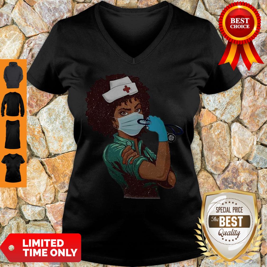 Top Strong Women Black Nurse Shirt - Image 5