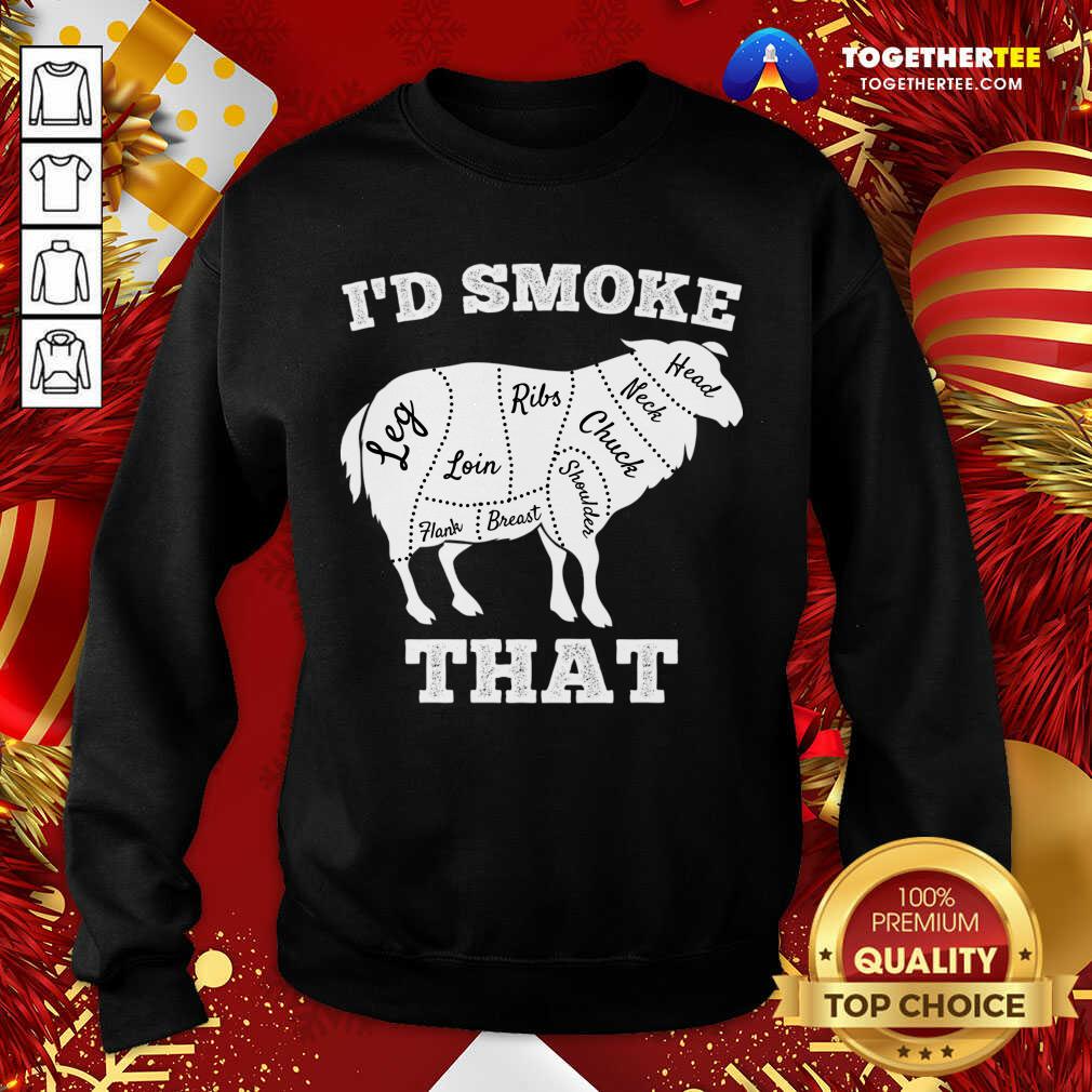 Good I'd Smoke That Lamb Funny Grilling Party Saying Vintage T-Shirt - Image 4