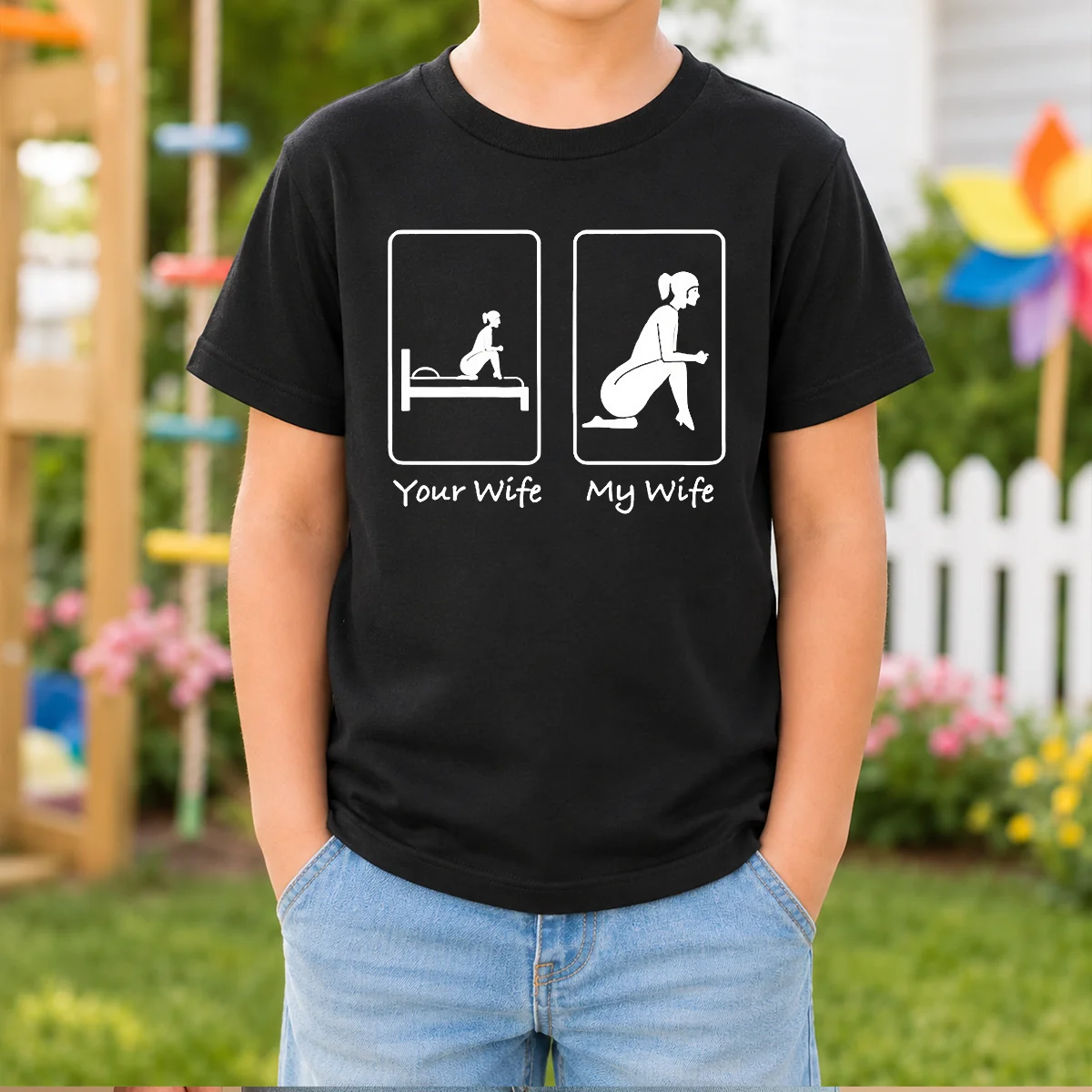Premium Your Wife Vs My Wife Comparison Humorous Marriage Joke Shirt - Image 9