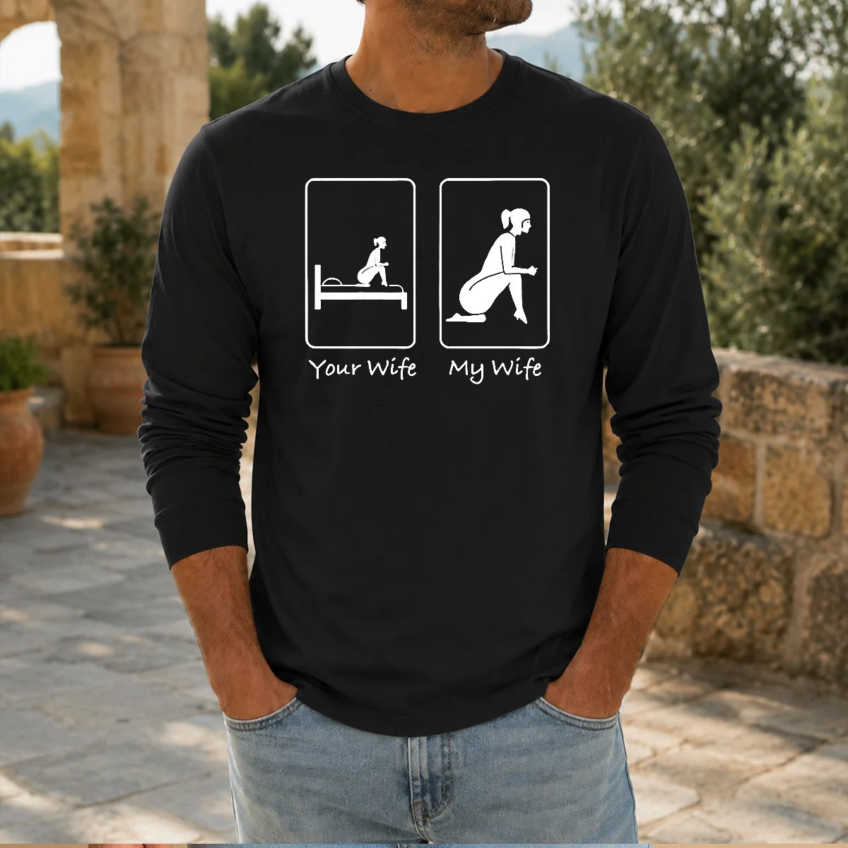 Premium Your Wife Vs My Wife Comparison Humorous Marriage Joke Shirt - Image 5