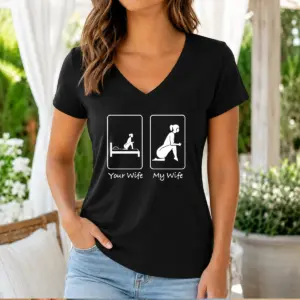 Alternative view of Premium Your Wife Vs My Wife Comparison Humorous Marriage Joke Shirt