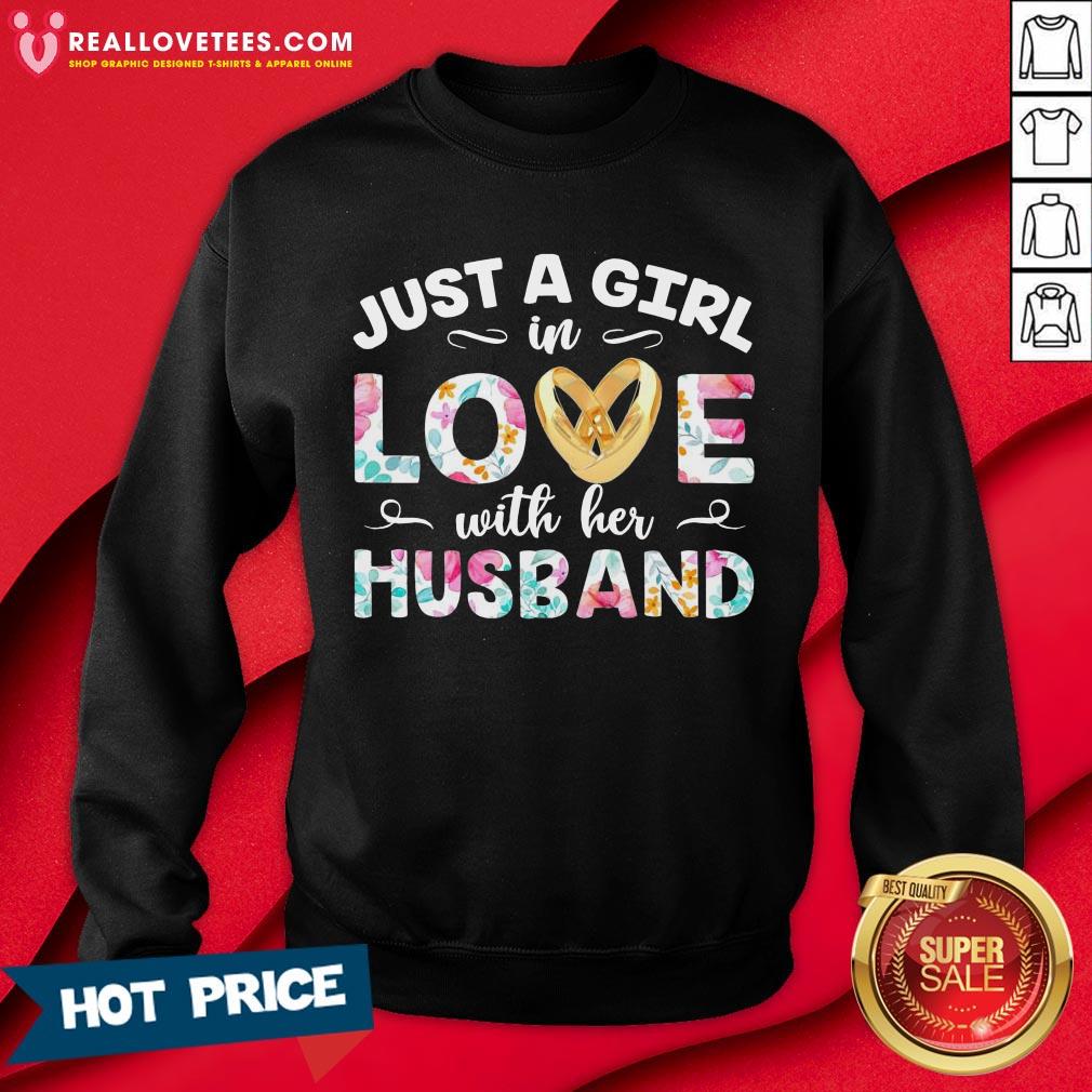 Vip Just A Girl In Love With Her Husband Flower Shirt - Image 4