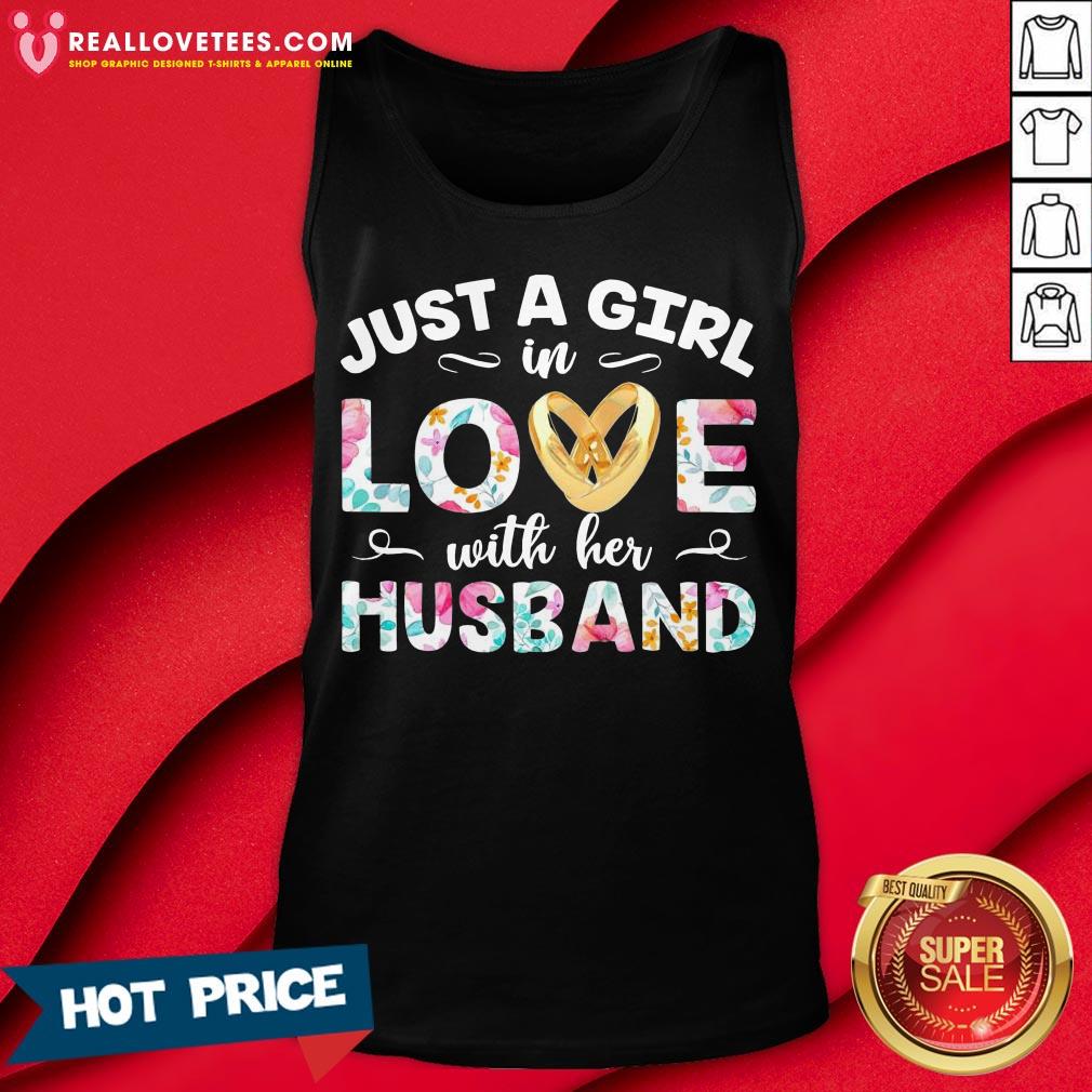 Vip Just A Girl In Love With Her Husband Flower Shirt - Image 3