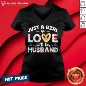 Alternative view of Vip Just A Girl In Love With Her Husband Flower Shirt