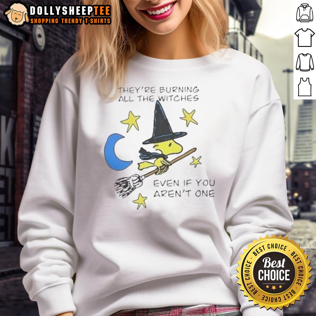 Nice Woodstock Witch They're Burning All The Witches Even If You Aren't One Halloween T-Shirt - Image 4
