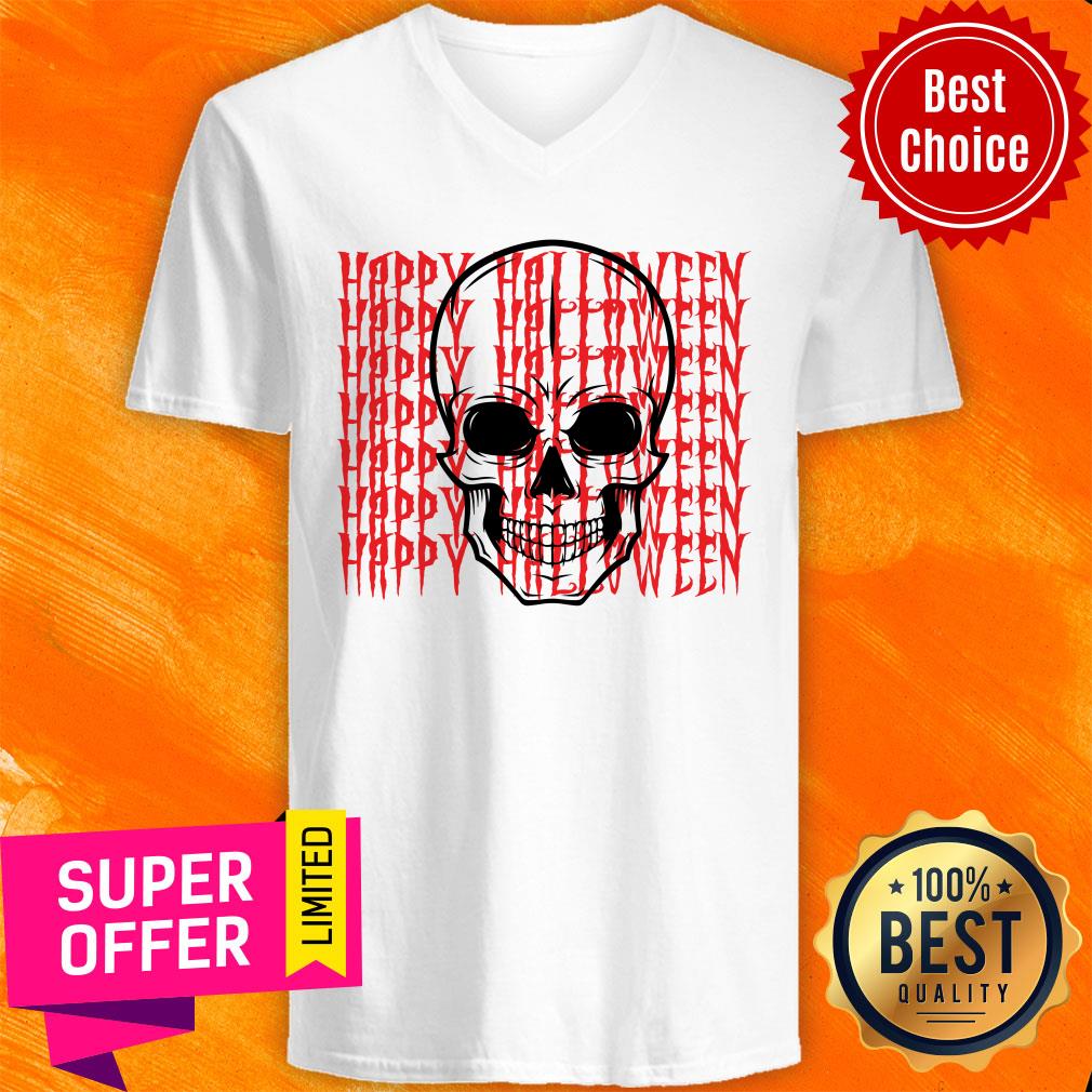 Happy Halloween Skull Funny Skeleton Shirt - Image 3