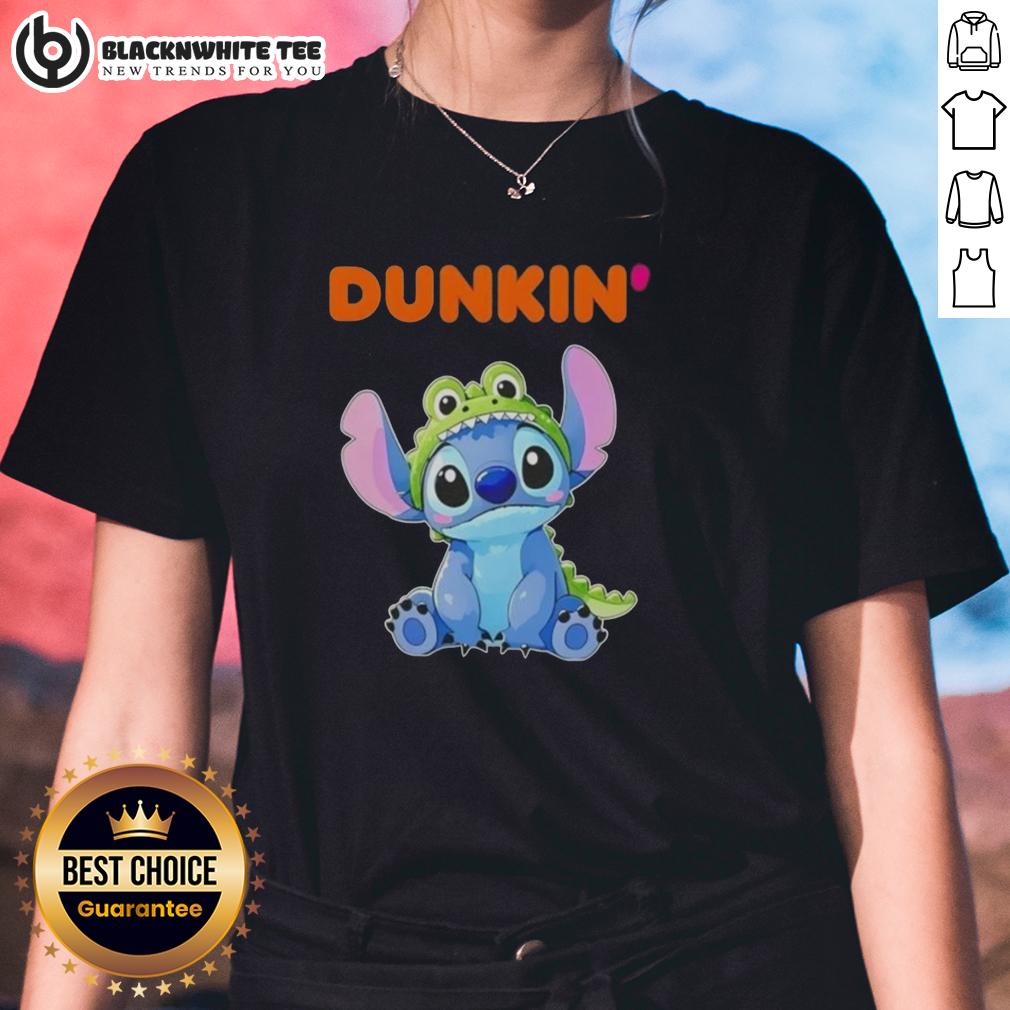 Awesome Stitch Cosplay Crocodile X Dunkin' Donuts T-Shirt - Image 3