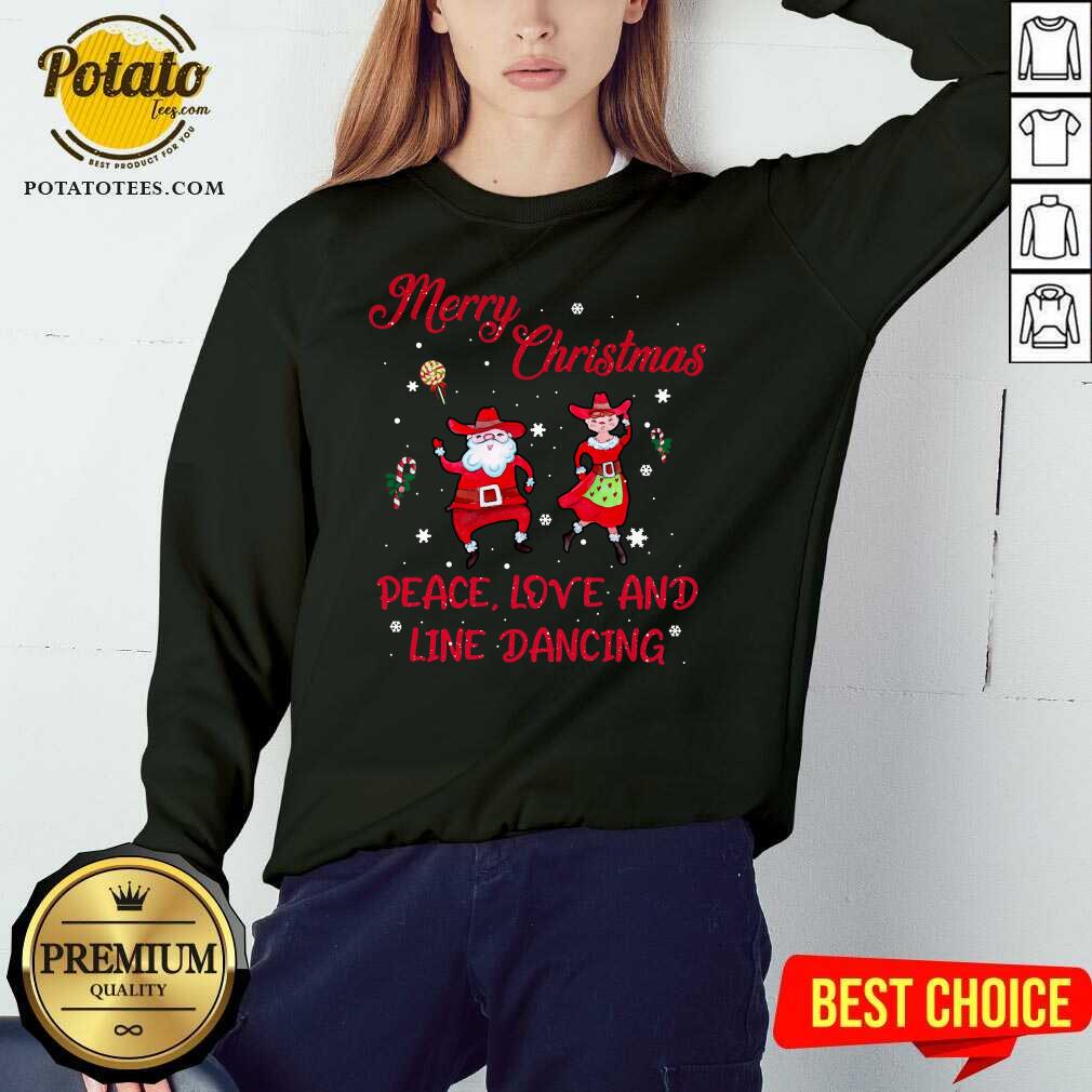 Awesome Merry Christmas Peace Love And Line Dancing Shirt - Image 5