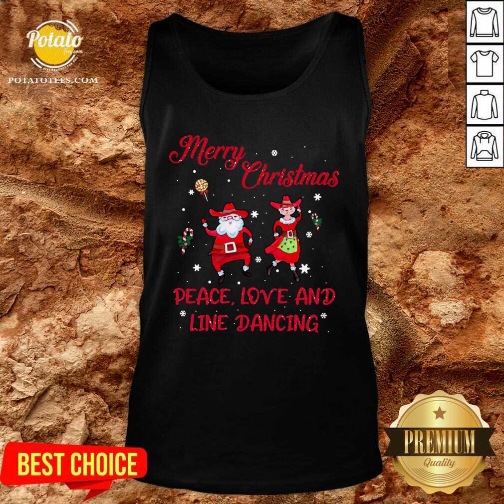 Awesome Merry Christmas Peace Love And Line Dancing Shirt - Image 4