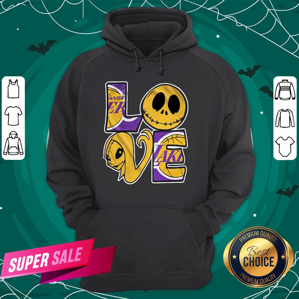 Nice Angel Laker Jack Skellington And Sally Love Shirt - Image 5