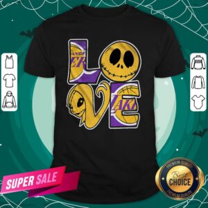 Nice Angel Laker Jack Skellington And Sally Love Shirt