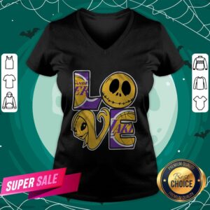 Alternative view of Nice Angel Laker Jack Skellington And Sally Love Shirt