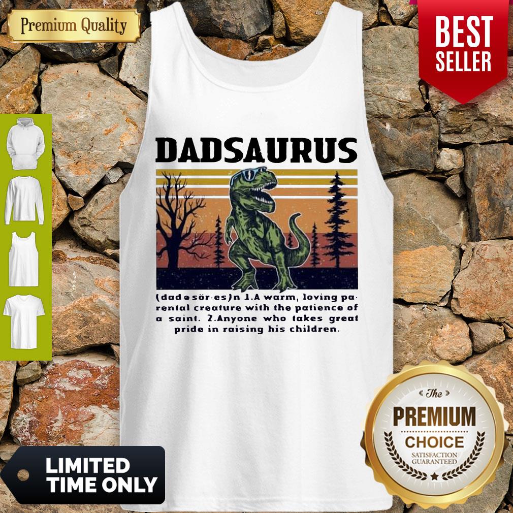 Top Dadasaurus A Warm Loving Retro Navy Dadasaurus Definition Vintage Shirt - Image 5