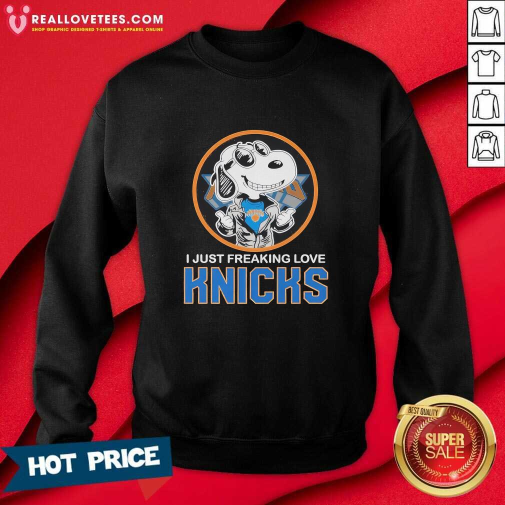 New York Knicks Snoopy I Just Freaking Love Knicks T-Shirt - Image 4