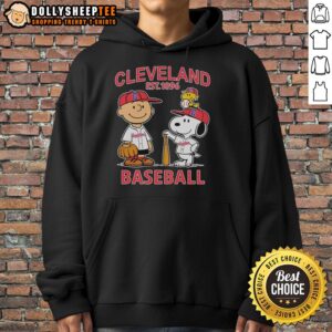 Alternative view of Cute Charlie Brown Snoopy And Woodstock With Cleveland Guardians Baseball Jersey Est 1896 T-Shirt